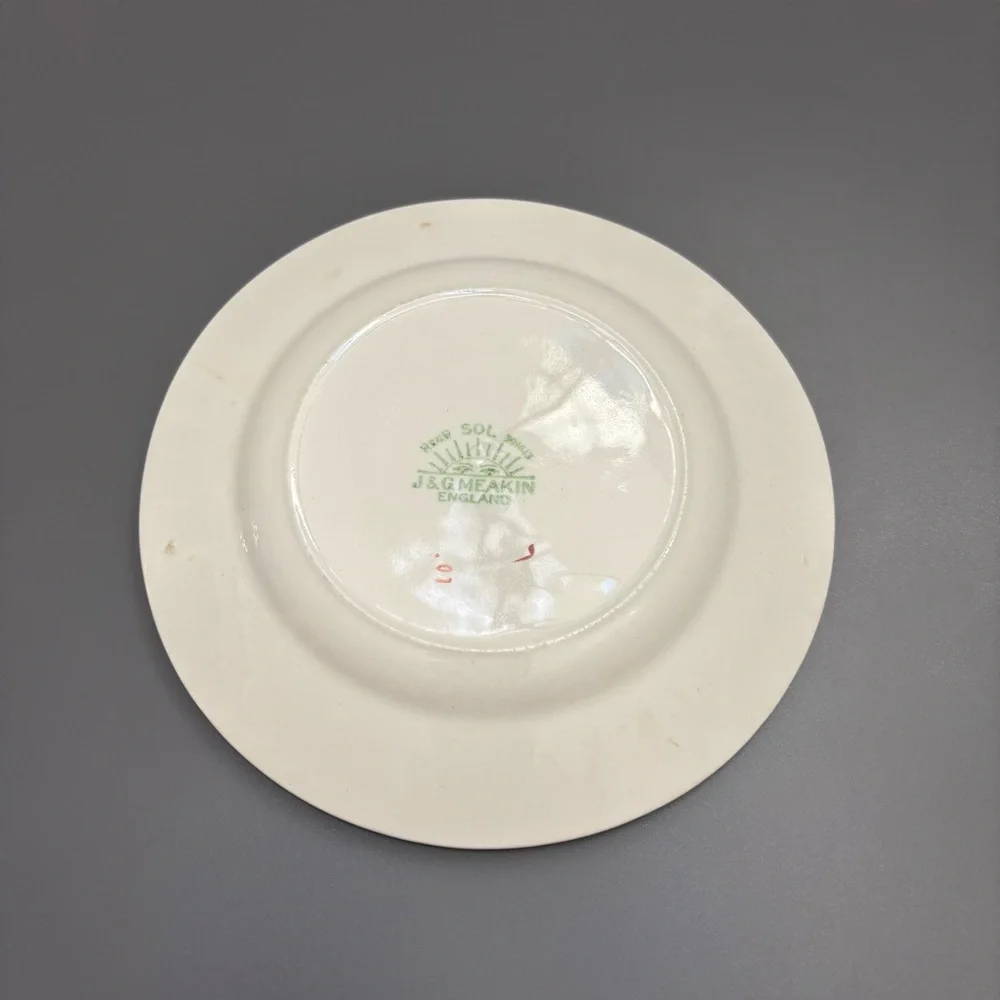JG MEAKIN appetiser plates 6” SOL SUN 391413 FLORAL lot of 4 VNTG made England